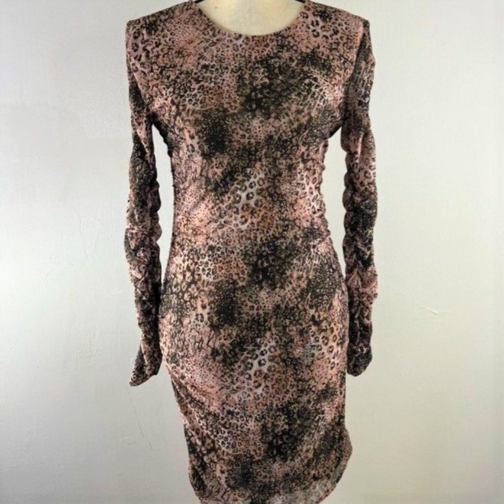 BB Dakota by Steve Madden Tan Crush Bodycon Long Sleeve Dress SIZE MEDIUM